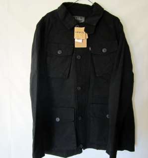 Mens Levis Military Style Jacket   Olive or Black   Size M, L, XL 