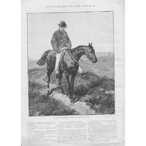  His Lordship On Horse By Woodville Antique Print