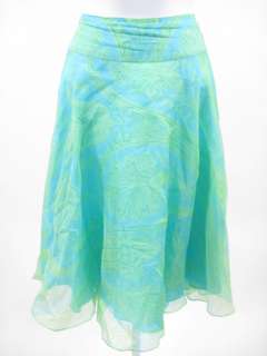 NWT RALPH LAUREN BLACK LBL Green Paisley Silk Skirt 6  