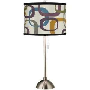  Lithic Square Scramble Giclee Brushed Steel Table Lamp 