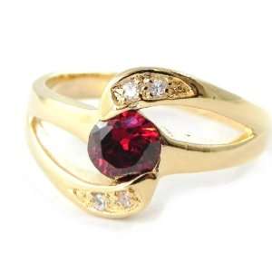  Ring plated gold Fusion garnet white.   Taille 52 