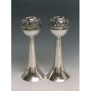  Jerusalem Globe Tapered Candlesticks