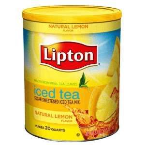 Lipton Sweetened, Iced Tea Mix, Lemon, 53 Ounce  Grocery 