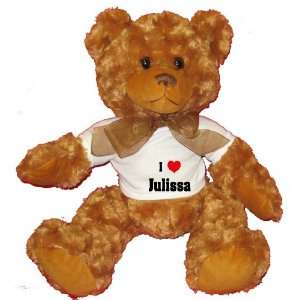  I Love/Heart Julissa Plush Teddy Bear with WHITE T Shirt 