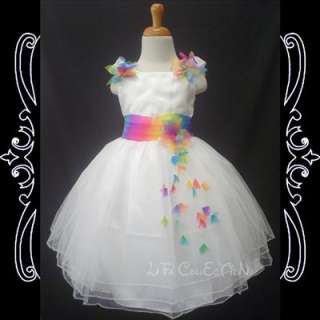 Flower Girls Princess Wedding Pageant Party Dress Clothe NEW White 2,3 