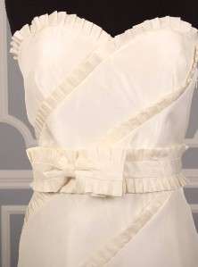 AUTHENTIC Anne Barge La Fleur LF214 Lt Ivory Silk Taffeta Bridal Gown 