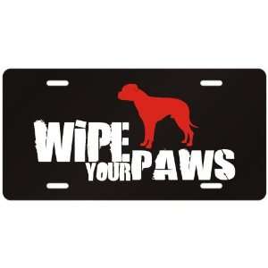   Bulldog / Wipe Your Paws  License Plate Dog