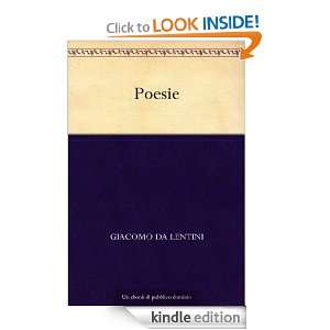 Poesie (Italian Edition) Giacomo da Lentini  Kindle Store
