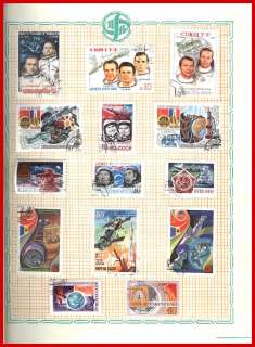 COSMOS   POSTAGE STAMPS of USSR (100 STAMPS, 8 SETS)*  