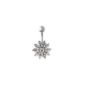  Body Accentz™ Belly Button Ring Navel CZ Cluster Body 