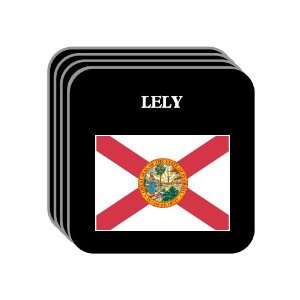  US State Flag   LELY, Florida (FL) Set of 4 Mini Mousepad 