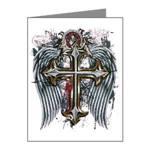  Note Cards (10 Pack) Cross Angel Wings 