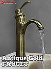 Waterfall Faucet Bathroom Bath Faucet Antique Gold Vessel Sink Modern 