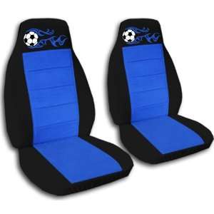  2 Black and medium blue Soccer seat covers for a 1999 