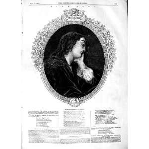  1847 LANDELLE FINE ART MELANCHOLY BEAUTIFUL LADY WOMAN 