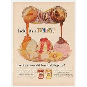  1959 Kraft Ice Cream Toppings Banana Split Print Ad
