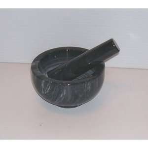  Black Marble Mortar and Pestle 4.5 Inch