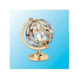 Spinning Globe Table Decor  With Clear Swarovski Austrian 