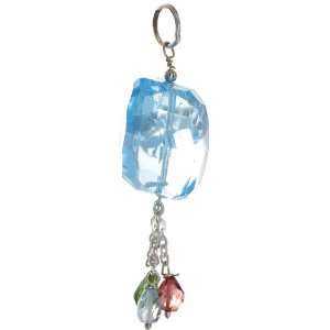  Faceted Blue Topaz Pendant with Tourmaline   Sterling 