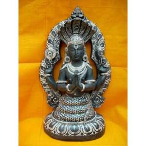  Yoga Guru Patanjali 7 Hooded Cobra Hand Carved India Stone 