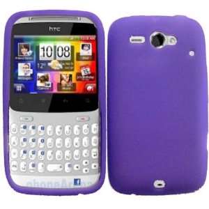For HTC Status Soft Silicone Case Cover Skin Protector Purple + Free 