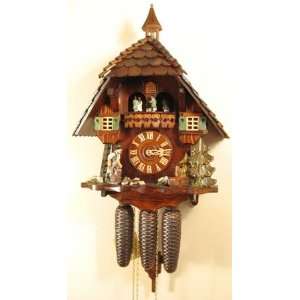  Musical Chalet Cuckoo Clock, Animated Wood chopper, Model 