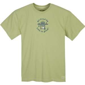 Life is good. Mens Crusher Tee   All Fired Up Grill   Sprout Green   L 