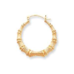  14k Polished Bamboo Hoop Earrings   JewelryWeb Jewelry