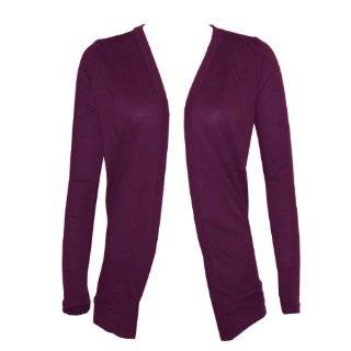   Cardigan with Side Pockets Ladies Burgundy Long Sleeve Cardigan with