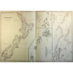 Blackie Map of New Zealand and Sandwich Islands (1860 