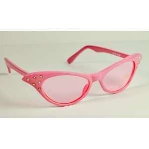  Pink 50s Pinup Rockabilly Sunglasses Rhinestone Cosplay 