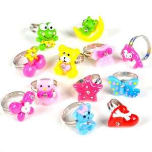  Girlie Rings with Stones (6 dz) Toys & Games