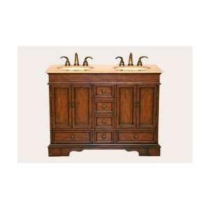  Hand Crafted Four Doors Six Drawers Small Double Sink Bathroom 