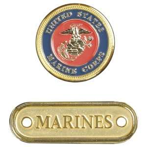  K&Company Military Metal Art Medal 2 Piece Set Marines 