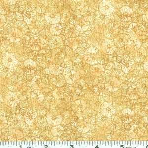  44 Wide Imperial Fusions Floral Fans Tan Fabric By The 