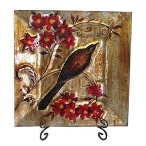  BIRD SQUARE SHAPE DESIGN PLATE WITH RACK