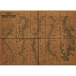  Civil War Map Lloyds map of the lower Mississippi River 