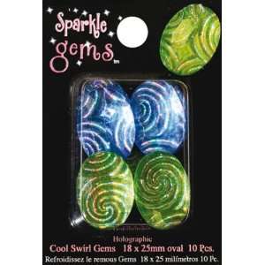  Oval Sparkle Gems 14x25mm 10 Pack Cool Swirl Electronics
