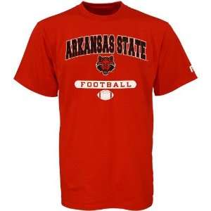  NCAA Russell Arkansas State Red Wolves Scarlet Football T shirt 