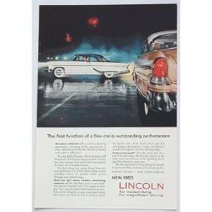  1955 Lincoln Outstanding Performance Print Ad (1878)