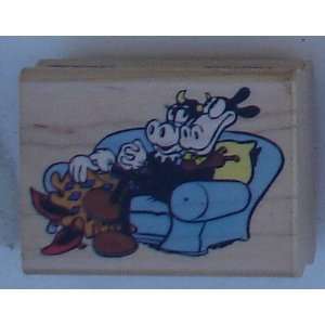 Horace Horsecollar & Clarebell Sitting On Coach Disney Wood Mounted 