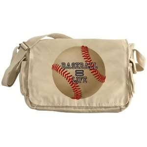  Khaki Messenger Bag Baseball Equals Life 