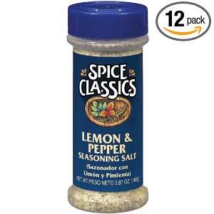 Spice Classics Lemon and Pepper Seasoning, 5.87 Ounce (Pack of 12 