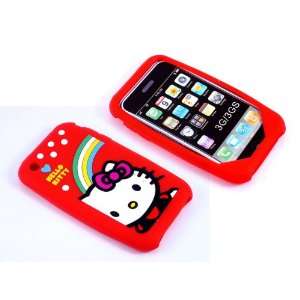 Smile Case Red Hello Kitty Silicone Full Cover Case for iPhone 3G 3GS 