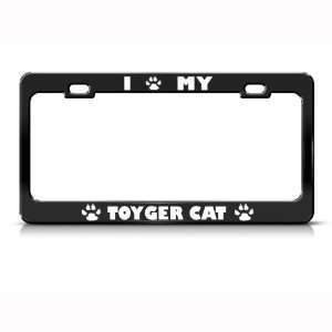 Toyger Cat Black Animal Metal license plate frame Tag Holder