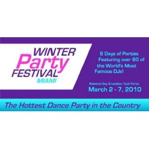    3x6 Vinyl Banner   Miami Winter Party Festival 