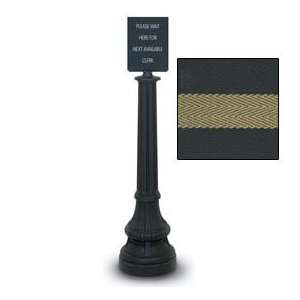  Tape Post With 73 Black/Gold Tape And Sign Finial 