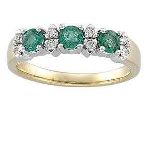  Diamond Gemstone Anniversary Rings (0.1 Ct. tw.) in 14k 