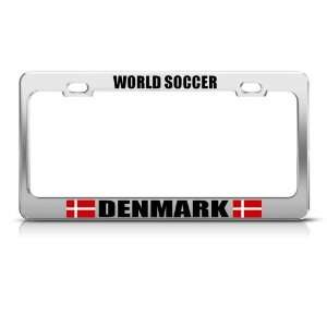 Denmark Danish Flag World Soccer Metal License Plate Frame Tag Holder