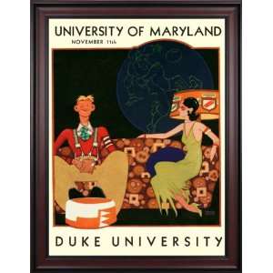 1933 Maryland Terrapins vs. Duke Blue Devils 36 x 48 Framed Canvas 